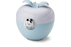 VALENTI & CO. - Disney Topolino - Luce Notturna Bambini con Lampada LED Colorata per Cromoterapia da Comodino, Comandi Magici con il Soffio e Finiture in Argento