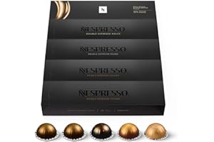 Nespresso Vertuo - Bundle 50 Caspules de café - Double Espresso, Torréfaction Moyenne, Intense - 20x Chiaro, 10x Scuro, 10x Dolce, 10x Bianco Doppio