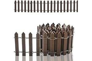 LEEWYOU Clôture de Jardin Miniature en Bois Flexible - Décoration Barrière 100 X 5 Cm (Brun Foncé)