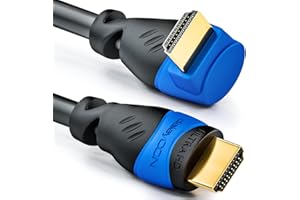 deleyCON 3,0m Kabel HDMI Kątowy (Kąt 90°) - UHD 4K HDR 1080p 2160p EARC - do TV, Soundbara, Monitora, PC, Laptopa, Projektora, PS5, Xbox - Czarny