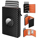 Portafoglio AirTag Uomo Slim, Porta Carte di Credito Uomo Minimalista, Blocco RFID, Portacarte Uomo pop-up, Portafoglio uomo 