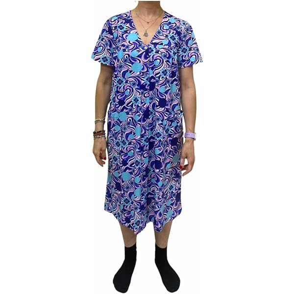 AERTRE Grembiule Copriabito Donna Lungo Spalla Larga – 100% Cotone Made In Italy – Taglia XXL – Varie Fantasie - 4