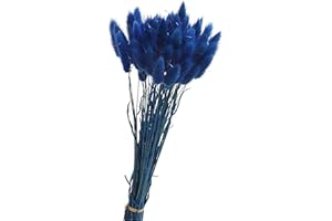 Yeehliny Pflanzenstiele, ländlicher Stil, Hasenschwanz Trockenblumen Deko ewig haltbar Pampasgras & getrocknete Blumen Pampasgras Trockenblumenstrauß Vase Deko,50 Stück (Saphirblau)