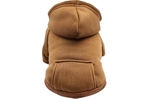 Tonsee Haustier Dog Jumper, Hoodie, Dog Jumpers, Puppy Jacket, Dog Clothes, Warm Winter Coat, Pet Clothing, Fleece Sweater (Brown, XS)