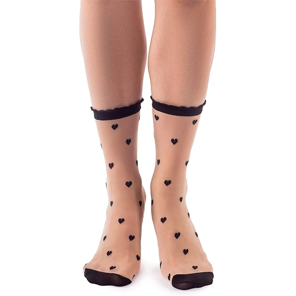 IYOU Calzini Donna Alla Caviglia In Pizzo Trasparente Con Fiocco - 5 Paia, Colori Misti (Nero, Viola, Grigio, Cachi, Avorio), Morbidi E Traspiranti - 4