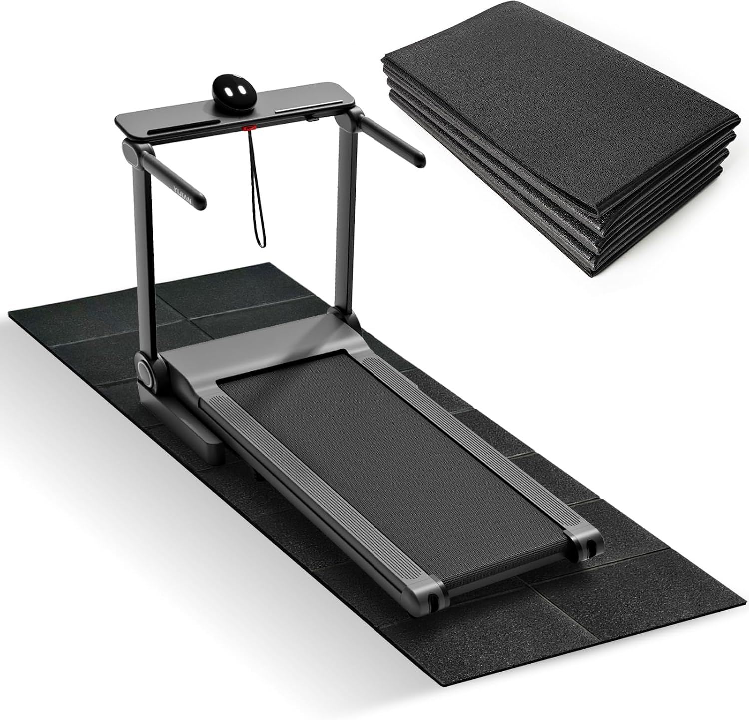 Esterilla Bicicleta Estatica, 173cmx75cmx6 mm, Alfombrilla Antideslizante para Aparatos de Gimnasio, Aislante Acústico y Antivibraciones, para Cinta de Correr, Yoga, Bicicleta