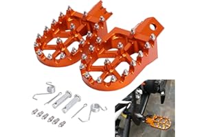 JFG RACING Cale Pied Moto,Repose-Pieds Moto Aluminium CNC pour CRF XR CR 50 70 80 100 125 CT200U Mini Bike SSR RFZ BETA Pit Bike-Orange
