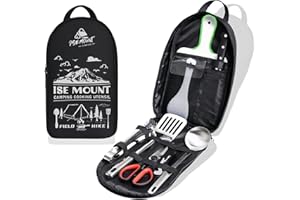 NBBENG 9-Piece Camping Kitchen Set with Multifunctional Cutlery Organizer, Storage Bag, and Gift for Men