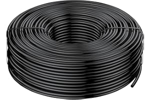 Pawfly 61 M Drip Irrigation Tubing 4-6 MM, Blank Distribution Tubing for Drip Irrigation System, Black PVC Micro Drip Line, Drip Irrigation Hose Roll for Garden Watering, Drip Irrigation Part