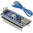 Electronic Spices Nano R3 CH340 Development Board with ATmega328 microcontroller chip with USB Cable Compatible with Ard-uino