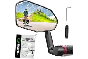 RBRL Specchio retrovisore per bicicletta, non facile da bloccare, infrangibile e duraturo, regolabile a 360° per e-bike (sinistra)