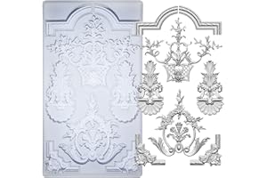 FUNSHOWCASE Barock Silikonform für Lehm Ton Gips römische Rahmen griechischer Rand Relief Medaillen
