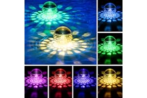 MORXINLE Solar Schwimmende Poolbeleuchtung,RGB Farbwechsel Wasserdichtes Teichlicht,LED Unterwasserbeleuchtung für Pool,Teich,Garten,Brunnen und Wasserparks – Solar Pool Licht für Außenbereich (2, RGB)