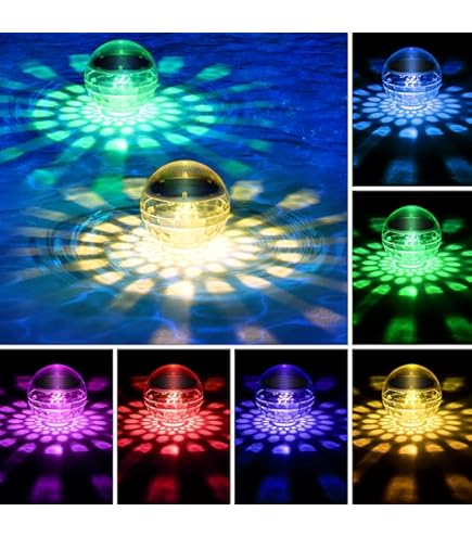 WDKXCN Solar Poolbeleuchtung 2 Stück - IP68 Wasserdicht Mit Fernbedienung