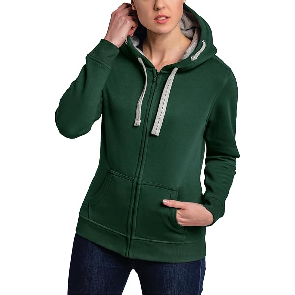 Sweat à Capuche Zippé Femme - Polaire épaisse - Grande Taille - Poches - Automne/Hiver - Coupe-vent