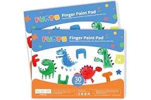 Funto Almohadilla de pintura para dedos para niños, 60 hojas en total, 12 x 16 pulgadas, paquete de 2, suministros de pintura para niños pequeños, almohadilla de pintura Tempera para niños