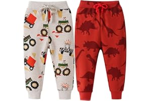 FAIRYRAIN 2er Pack Kinder Junge Sweathose Kids Karikatur Drucken Sporthose Jogger Pants Hose Babyhose Jogginghose