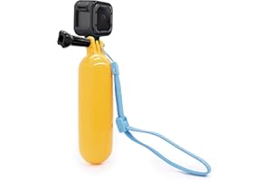 MyGadget Schwimmender Action Kamera Handler Stick - Rutschfester Handgriff Monopod Wasser Zubehör Kompatibel mit u.a. GoPro Hero 13 12 11 10 9 8 7 Xiaomi Yi - Gelb