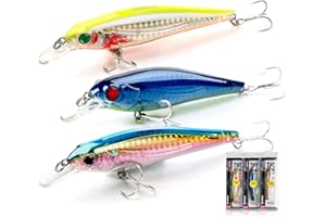 Mostfun Pack of 3 95 mm Blinker and Spinner Bait Fishing Tackle Floating Bait