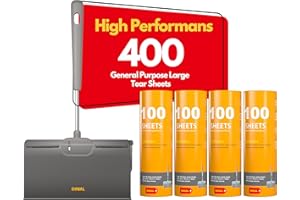 Dinial Large Lint Roller Remover Handle + 3 Refills (400 SHEETS IN TOTAL) For Removing Pet Fur, Dust, and Dirt from Clothes, Furniture, Carpet, Cars, Floor & Dog, and Cat Hair.