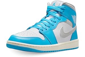 NIKE Air Jordan 1 Mid Women's Shoes (BQ6472-400, Dark Powder Blue/White/Sail/Neutral Grey)
