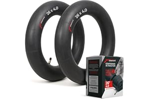 Fincci Chambres à Air Fatbike VTT 26 x 4.0 Pouces - Paire Chambre a air 26" avec Valve Schrader 48mm pour Route bici, Montagne Bicyclette, Electricity Vélo - Convient Sable, Neige, Terre, sentiers