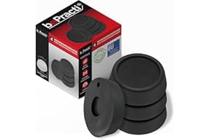 bePracti Amortyzatory wibracyjne do pralek, zestaw 4 szt., czarne, amortyzatory nóżek, uniwersalne tłumiki drgań, podkładki do pralki, redukcja hałasu