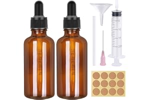 REALJOY 2 butelki z pipetą, 50 ml, butelka z brązowego szkła ze szklaną pipetą, do olejków eterycznych, perfum