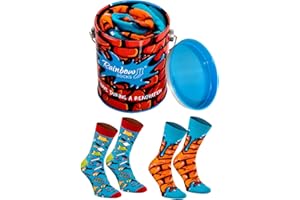 Rainbow Socks - Hombre Mujer Calcetines Lata de Pintura - 2 pares