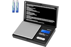 Oderra Bilancia di Precisione 700g/0,01g con Display LCD Retroilluminato, 2 Batterie Incluse, Bilancia Portatile per Gioielli, Oro, Caffè, Erbe e Prodotti Commestibili