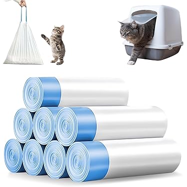 90 Stück Katzentoiletten-Beutel Mit Zugband - Extra Starke Müllbeutel 45x50cm Für Katzenklo