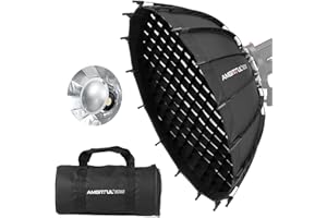 ‎AMBITFUL AMBITFUL 80 cm / 31,5'' Studio Silver Wide Angle Beauty Dish Honeycomb Grid Bowens Mount for Photography Studio Flash Head and Monolight