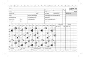 ADINA 2026 Urlaubsantrag und Fehltagekarte 10 Blatt A5 quer
