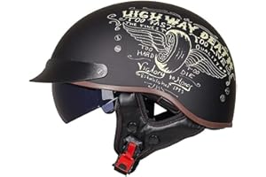 EBAYIN Casque Moto Homme Homologué Casque Bol Homologué Casque Moto Vintage Casque Jet pour Moto Casque Scooter Homme ECE Homologué Pilote Jet Casque Personnalité Casque de Moto