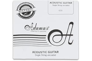 Adamas Struna do gitary akustycznej, niepowlekana, gładka stalowa, mosiężna końcówka 0,25 mm