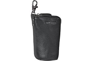 STILORD "Tanner Leather Pouch With Key Fob - Mini Wallet RFID Vintage Genuine Leather Car Key Holder Colour:black