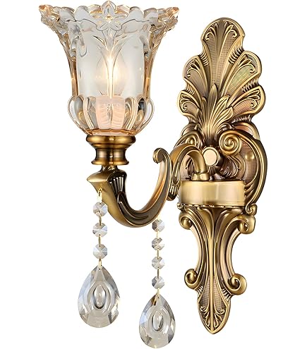 LOGT Messing Wandleuchte Mit Kristall - Vintage Wandlampe Schwanenhals Gold | E14 Fassung Für Schlafzimmer