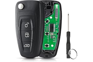 GZXNKEY 433MHZ ID49 Chip Car Remote Key Fob For Ford Transit Custom Tourneo Custom key 2015 - 2020 with HU101 Blade Screwdriver Key Ring