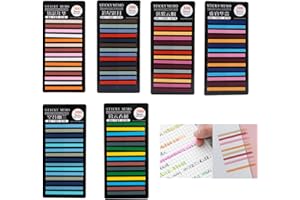 iJiGui 1800 Pestañas de índice Adhesivas, Marcapaginas de Colores Pequeños Transparente, Pestañas de libro de Notas Grabables y Pegables para Leer, Tomar Notas, Clasificar (6 Sets)