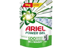 Ariel Power Gel Liquid Detergent for Front Load – 6kg | Removes 100 Dried Stains in 1 Wash | Faster Dissolving | Long-Lasting Fragrance | Color Protection | At the price of Powders