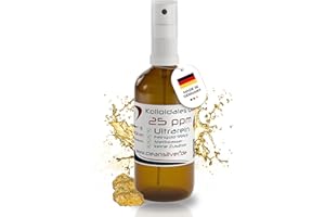 ‎CLEANSILVER CleanSilver Kolloidales Gold 25 ppm 100ml Spray, Ultrarein: Sterilwasser und Feingold 99,99% - Made in Germany-Stets frische Herstellung im eigenen Labor