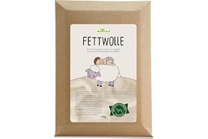Fettull från tre-ört – babyvård – med extra mycket lanolin – kontrollerad ekologisk djurhållning, ny ull från Tyskland, vandringsull, råull