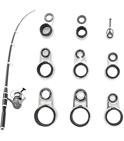 9 Anneaux De Guidage Pour Canne à Pêche En Céramique - Kit De Réparation 7-15mm, Réduction Friction, Ligne Fluide