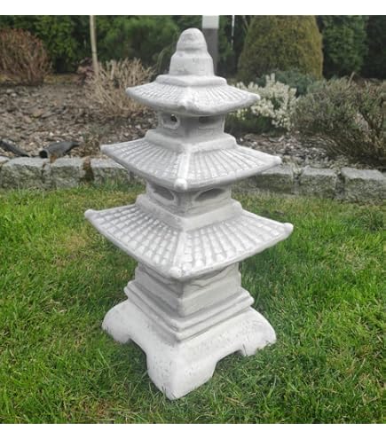 Moule à Béton Pour Lanternes Pagodes Chinoises - Taille ~39x26x26cm - Matériau Plastique Solide - Pour Décoration De Jardin - 10