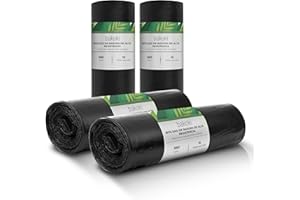 Bakoki Bolsas de basura de 380 l, extremadamente resistentes, extrafuertes, ideales para el hogar, el jardín y la empresa, 4 rollos de 10 unidades, bolsas de basura resistentes para renovación y