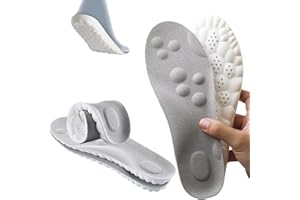 FIVEMILEBRO SEMELLES ORTHOPÉDIQUES MÉMOIRE DE Semelles Chaussures Confort avec Absorption des Chocs, Soutien Voûte Plantaire et Respiration Anti-Odeur Confort (41-42, Gris)