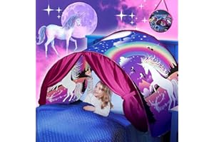 BESTBARGAINHOUSE Dream Bed Tents for Boys Girls Kids Pop up Foldable Tent Children Playrooms Party Game Bedroom Playhouse Sleep Fun Birthday Gift(Unicorn)