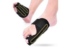 SYLONG Broken Big Toe Splint Brace, Big Toe Support for Arthritis, Fracture, Sprains, Injuries, with 2 Stainless Steel Plate - Right (Black)