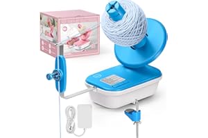 MIAOKE Bobinadora de Hilo para Tejer, Bobinadora de Lana, Fácil de Instalar y Usar, Resistente, con Mango de Metal, Cómoda bobinadora de Bolas para Hilo de Mesa, Azul Lana