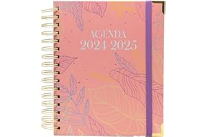 Agenda Escolar 2024-2025 Serendipia - Planificación Diaria y Anual, Encuadernación Premium - Agenda Anual con 1 Día por Página y separadores mensuales - Tamaño 2,5 x 17,5 x 21,5 cm - Sweetcolor